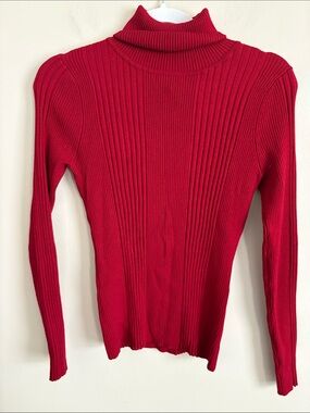 United States Sweaters Red Ribbed Turtleneck